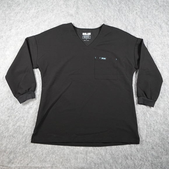 dolan Other - DOLAN Top Women Small Black 2 Pocket Scrub V Neck 3/4 Sleeve Nurse Medical